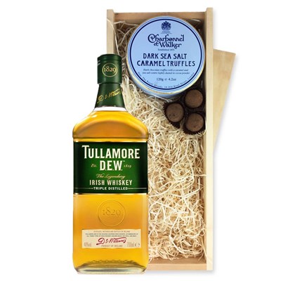 Tullamore Dew Blended Whiskey 70cl And Dark Sea Salt Charbonnel Chocolates Box